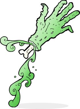 Bir insan tarafından çizilmiş iğrenç bir zombi eli.