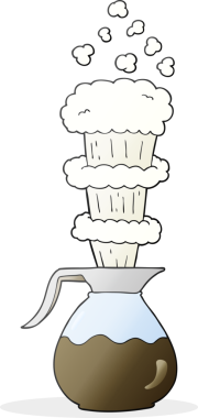 Bir insan tarafından çizilmiş ekstra sert kahve sürahisi.