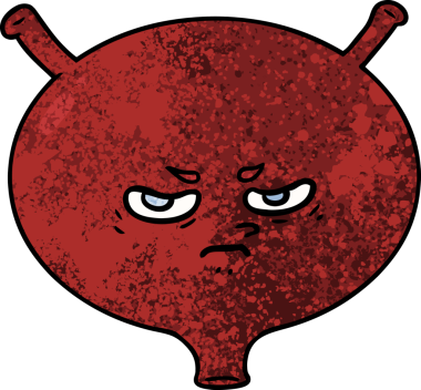 Bir insan tarafından çizilmiş kızgın mesane.