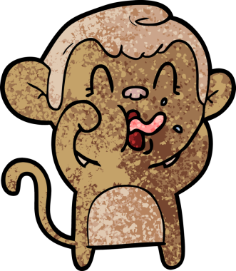 Bir insan tarafından çizilmiş çılgın çizgi film maymunu