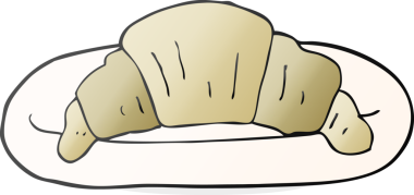 Bir insan tarafından çizilmiş serbest çizim kruvasan.