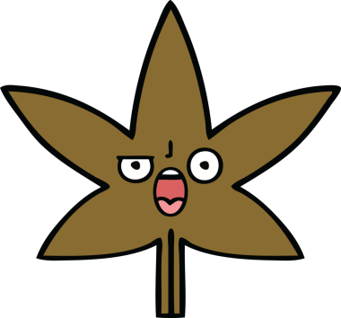 Bir insan tarafından çizilmiş bir sonbahar yaprağının sevimli karikatürü.