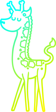Bir insan tarafından çizilmiş bir zürafanın soğuk gradyan çizgisi.