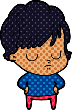 Bir insan tarafından çizilmiş karikatür kadın.