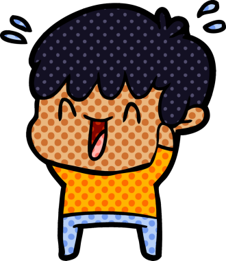 Bir insan tarafından çizilmiş gülen çocuk.