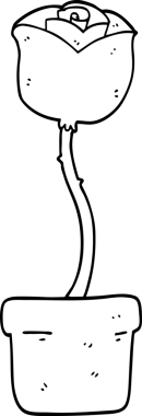 Bir insan tarafından çizilmiş karikatür çiçeği