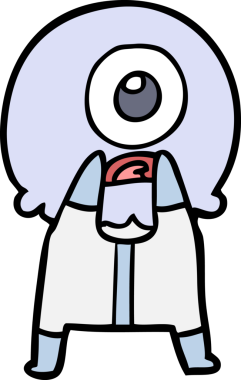 Çizgi film Tepegöz uzaylı uzay adamı bir insan tarafından çizildi.