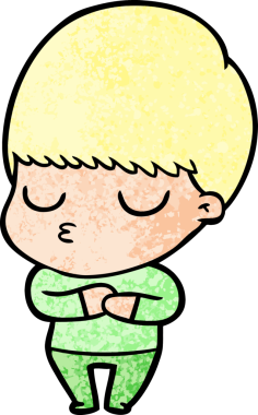 Bir insan tarafından çizilmiş sakin çocuk çizgi filmi.