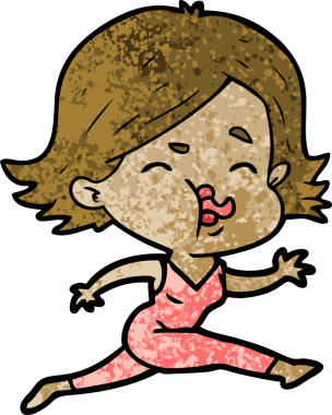 Bir insan tarafından çizilen karikatür kızı.