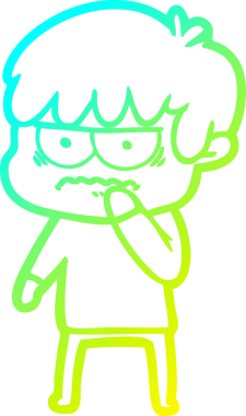 Bir insan tarafından çizilmiş soğuk gradyan çizgi film karakteri.