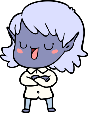 Bir insan tarafından çizilmiş bir elf kızı.