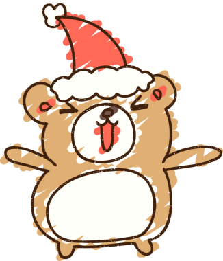 Bir insan tarafından çizilmiş Noel Ayısı Tebeşiri