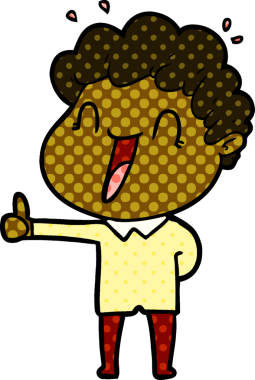 Bir insan tarafından çizilmiş mutlu bir adam.