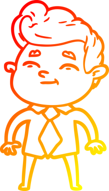 Bir insan tarafından çizilmiş mutlu bir çizgi film karakteri çizimi.