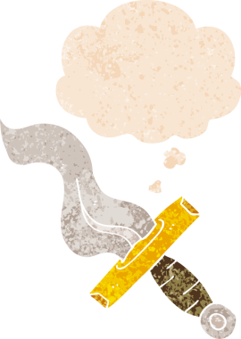 Düşünce baloncuklu çizgi film hançeri grunge sıkıntılı retro desen tarzı bir insan tarafından çizilmiş