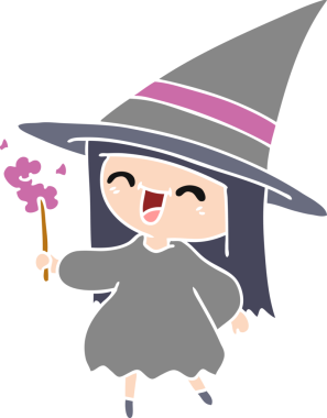 Bir insan tarafından çizilmiş kawai cadısının serbest çizimi.