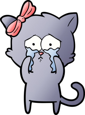 Bir insan tarafından çizilmiş çizgi film kedisi.