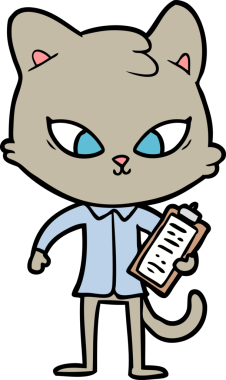 Bir insan tarafından çizilmiş sevimli çizgi film kedisi.