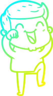 Bir insan tarafından çizilmiş bir çizgi film karakterinin soğuk çizgi çizimi.