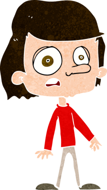 Bir insan tarafından çizilmiş endişeli bir çocuk.