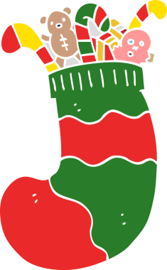 Bir insan tarafından çizilmiş karalama Noel çorabı.