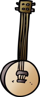 Bir insan tarafından çizilmiş eski bir banjo.