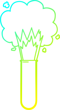 Bir insan tarafından çizilen test tüpünde patlayan kimyasalların soğuk gradyan çizimi.