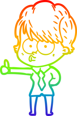 gökkuşağı gradyan çizimi bir insan tarafından çizilmiş bir karikatür kadın