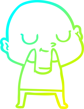 Bir insan tarafından çizilmiş kel bir adamın soğuk çizgi çizimi.