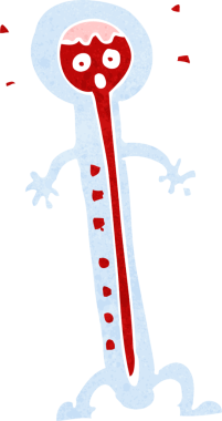 bir insan tarafından çizilmiş sıcak termometre.