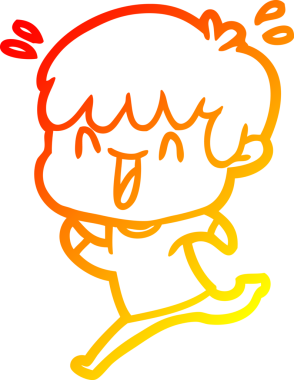 Bir insan tarafından çizilmiş gülen bir çizgi film karakteri çizimi