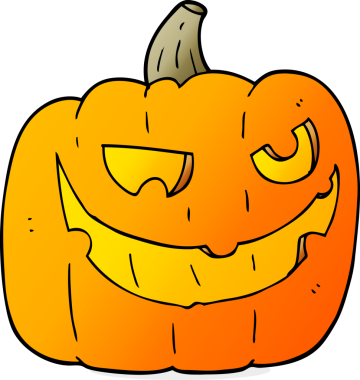 Bir insan tarafından çizilmiş cadılar bayramı balkabağı karikatürü