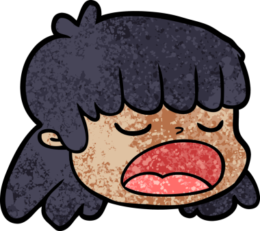 Bir insan tarafından çizilmiş bir kadın yüzü.