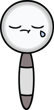 Bir insan tarafından çizilmiş bir büyüteç karikatürü.