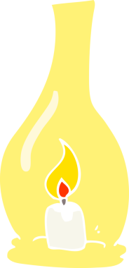 Bir insan tarafından çizilmiş düz renkli fener çizimi