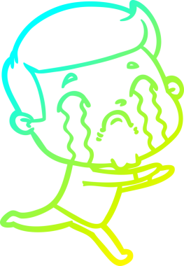 Bir insan tarafından çizilmiş ağlayan bir çizgi film karakteri çizimi.