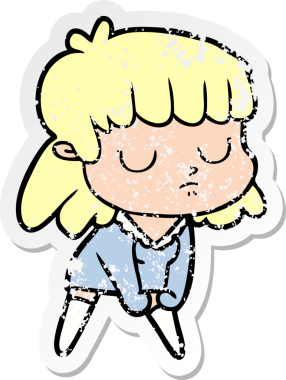 Bir insan tarafından çizilmiş ilgisiz bir karikatür çıkartması.