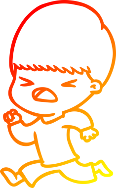 İnsan tarafından çizilmiş bir çizgi filmin sıcak gradyan çizimi.