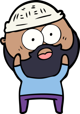 Bir insan tarafından çizilmiş sakallı bir adam.