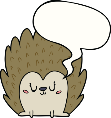 Bir insan tarafından çizilmiş tatlı bir çizgi film kirpisi.