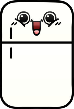 Bir insan tarafından çizilmiş bir buzdolabının gölgelenmiş karikatürü.