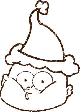 Bir insan tarafından çizilmiş Noel Adamı Kömürü