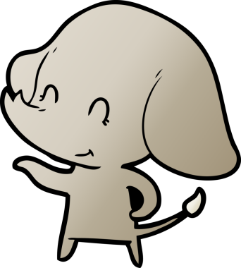 Bir insan tarafından çizilmiş şirin bir fil.