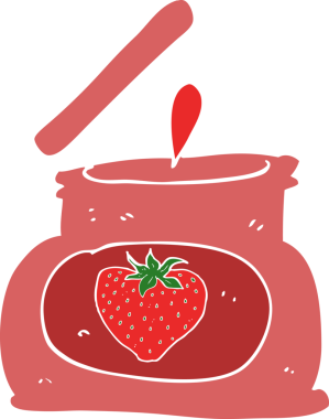 Bir insan tarafından çizilen reçel kavanozunun düz renk çizimi