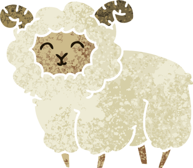 Retro illüstrasyon tarzı, bir insan tarafından çizilmiş tuhaf çizgi film koçu.