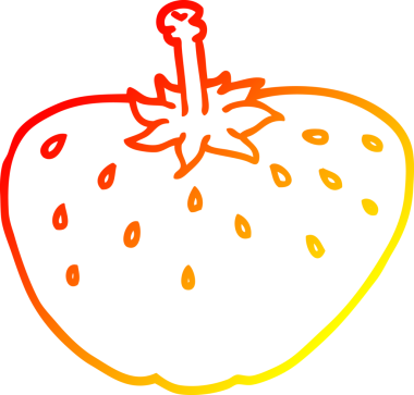 Bir insan tarafından çizilmiş bir çileğin sıcak gradyan çizimi