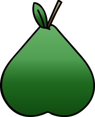 Bir insan tarafından çizilmiş armut gölgeli çizgi film.