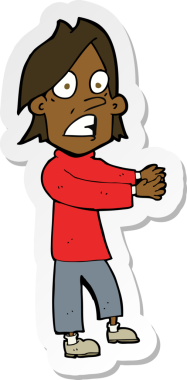 Bir insan tarafından çizilmiş bir karikatür çıkartması.