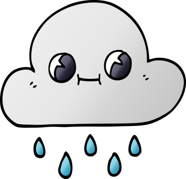 Bir insan tarafından çizilmiş karalama yağmur bulutu