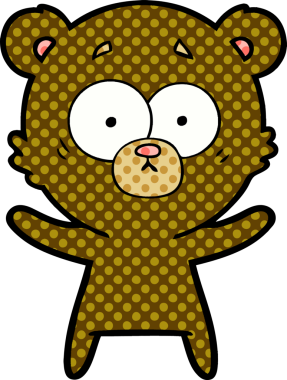 Bir insan tarafından çizilmiş sürpriz ayı karikatürü